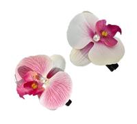Shuade 2 horquillas para el pelo con diseño de orquídeas y flores rosas elegantes para mujeres y niñas, elegantes y bohemias para novias, decoración para el cabello