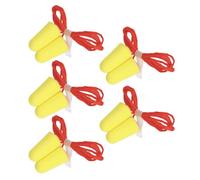 Shuade 5 pares de tapones de espuma reutilizables con cordón para el trabajo, estudio, descanso, construcción, cancelación de ruido