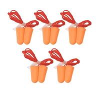Shuade 5 pares de tapones de espuma reutilizables con cordón para el trabajo, estudio, descanso, construcción, cancelación de ruido