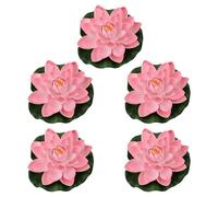 Shuade 5 piezas de flores artificiales flotantes de espuma con almohadilla de lirios artificiales para estanque de piscina, acuarios, decoración de agua, decoración de estanque de flores flotantes