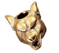 Shuade Adorno único de cabeza de lobo de latón para decoración de mochila, elegante llavero de cuerda de paracaídas, suministros para hacer joyas, Cobre