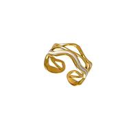 Shuade Anillos abiertos geométricos, joyería de mano, textura de acero inoxidable, adecuados para entusiastas de la moda, regalo vintage de acero inoxidable, talla única, como se describe, como se