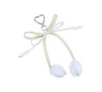 Shuade Bonito llavero con colgante de lazo de perlas para mujer, mochila, bolso estético, llavero de coche, accesorios, accesorios para bolsos, Q1857 3