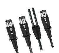 Shuade Cable divisor de 3 pines, 1 hembra a 2 hembra, 3 pines, combinador de micrófono equilibrado, cable Y, adaptador de micrófono de sonido, placa mezcladora