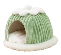 Shuade Cama cálida para mascotas, resistente al viento, con forma de calabaza, lavable, suave, para suministros de interior, camas redondas con capucha para gatos de interior