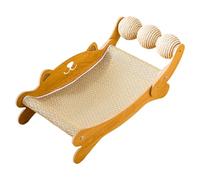 Shuade Cama tejida para mascotas para gatitos, cachorros, regalo de cumpleaños, mascotas para gatitos, rascador y hamaca, nido grande de madera con almohadilla