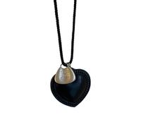 Shuade Collar con colgante de cuerda de corazón de amor, cadena de cordel vintage, cadena de suéter para mujer, uso diario, collar de lujo, One Size, como se describe, como se describe