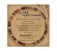 Shuade Decoración de piedra ajustable hecha a mano para todas las edades con una tarjeta de bendición y accesorio de muñeca de moda de adición de varios colores, talla única, como se describe