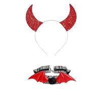 Shuade Diadema gótica con purpurina para niñas, para Halloween, cosplay, alas de diablo, joyería punk, suministros únicos para la cabeza, color negro, diademas de Halloween