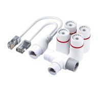 Shuade Divisor Ethernet de 2 puertos, adaptador de red de textura ABS adecuado para conexión estable en entornos húmedos, redes al aire libre divisor