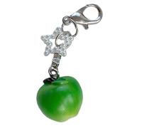 Shuade Fascinante llavero de fruta roja decorado con una bolsa de estrella brillante, adorno colgante ideal para regalos y uso diario para niñas accesorio de moda, verde, Talla única