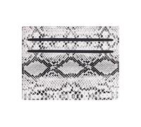 Shuade Funda ligera y compacta con textura de serpiente con múltiples ranuras, práctico soporte de poliuretano para uso diario, viajes, elegante tarjetero con textura de serpiente, White, Mass Beauty