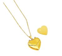 Shuade Gargantilla con medallón de corazón grabable, longitud ajustable, cadena de clavícula hecha a mano, joyería de fiesta para mujer, acero de titanio