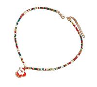 Shuade Gargantilla de Navidad con cuentas coloridas, elegante collar de Navidad con cuentas para mujer con colgantes temáticos de vacaciones, Zinc