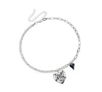 Shuade Joyería de moda romántica con eslabones de amor, cadena de clavícula portátil, ajuste cómodo para niñas, accesorios de vestido de noche, elegante joyería de fiesta