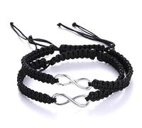 Shuade Juego de 2 pulseras de cuerda trenzada ajustable con figura 8 para parejas, pulseras a juego, pulseras de regalo para mujer, talla única, como se describe
