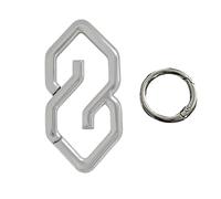 Shuade Llavero creativo con base geométrica de aleación adecuada para personalización, excelentes ideas de regalos, llavero con gancho de resorte, Plata brillante, Talla única