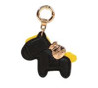 Shuade Llavero de cuero con diseños de caballo para llevar a diario y llavero de coche de buena suerte para llevar todos los días y celebración. Llavero de cuero, Negro, Talla única