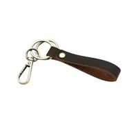 Shuade Llavero de cuero suave con costuras reforzadas, portátil, unisex, ideal para viajes, reuniones de negocios, regalos, soporte de cuero, Café negro, Talla única