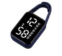 Shuade Reloj colgante electrónico LED, luz nocturna, impermeable, táctil, digital, para mujeres y hombres, llavero de regalo, relojes de bolsillo, llavero colgante, azul, talla única