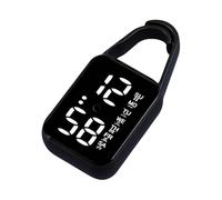 Shuade Reloj colgante electrónico LED, luz nocturna, impermeable, táctil, digital, para mujeres y hombres, llavero de regalo, relojes de bolsillo, llavero colgante, negro, talla única