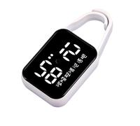 Shuade Reloj colgante electrónico LED, luz nocturna, impermeable, táctil, digital, para mujeres y hombres, llavero de regalo, relojes de bolsillo, llavero colgante, blanco, talla única