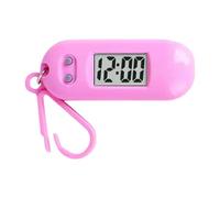 Shuade Reloj de bolsillo con llavero digital LED portátil en miniatura para estudiantes y niños, ligero, con colgante de mochila, rosa