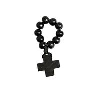 Shuade Rosario de cuentas de madera de pino natural de uso diario con símbolo de fe para práctica individual, cadena de dedo religiosa, One Size, como se describe