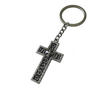 Shuade Soporte artístico de cruces con cámara oculta para objetos pequeños, llaves, monederos y materiales metálicos más fuertes, llavero retro que se puede abrir, Plata y negro., Talla única