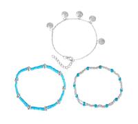 Shuade Tobillera ajustable multicapa con diseño de estrellas de mar, decoración ligera para el pie, joyería para mujer, para playa, vacaciones, tobillera con dije de concha, One Size, como se describe