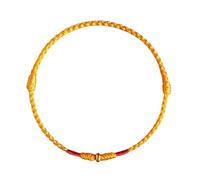 Shuade Tobillera ajustable tejida a mano con cuerda roja para amantes, elegante, para mujeres y hombres, con cuentas doradas, joyería de moda, Metal