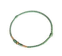Shuade Tobillera ajustable tejida a mano con cuerda roja para amantes, elegante, para mujeres y hombres, con cuentas doradas, joyería de moda, Metal