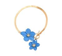 Shuade Tobillera con diseños florales de aleación para mujer, cómoda para uso diario, playa, vacaciones, regalo, accesorio floral ajustable, One Size, como se describe