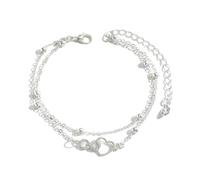 Shuade Tobillera de aleación con dije de corazón de mariposa para mujer, elegante, joyería de playa, regalos, diseños impermeables, tobillera de aleación para mujer, One Size, como se describe, como