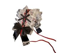 Shuade Tocado de encaje con lazo para mujer, elegante diadema para el pelo, accesorios delicados para cosplay o disfraz