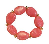 Shuade Versátil pulsera de acrílico ovalada irregular elástica elegante para cualquier ocasión, elástica, joyería casual para fiestas, One Size, como se describe