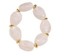Shuade Versátil pulsera de acrílico ovalada irregular elástica elegante para cualquier ocasión, elástica, joyería casual para fiestas, One Size, como se describe