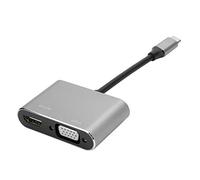 SHUAIGUO Adaptador Premium Tipo C, Base Convertidora/VGA/DVI 4K para Pantalla Múltiple, Ideal para el Hogar o la Oficina, Elegante Acabado de Aleación de Aluminio, 1 Unidad (Gris)