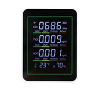 SHUAIGUO Detector HCHO TVOC, Monitor de Calidad del Aire 5 en 1 con Conexión WiFi para el Hogar, Oficina, Aula, Gimnasio, Invernadero (MT11NW Blanco, Sensor infrarrojo WiFi)