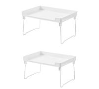 SHUAIGUO Estante de Almacenamiento Plegable, Organizador de Plástico Multifuncional Que Ahorra Espacio para Cocina y Baño, Estante Almacenamiento Apilable para Sala Estar, Oficina, Blanco 31,3 X (2