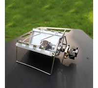 SHUAIGUO Estufa de Campamento Individual de Fuego 2800 W, Horno Gas Portátil Compacto con Soporte Triangular, Estufa Mesa Picnic Acero Inoxidable para Bar