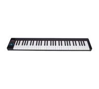 SHUAIGUO Piano Digital Compacto con 61 Teclas, Teclado Eléctrico con Pantalla LCD, Bolsa para Pedal de Sostenimiento, Recargable por USB, para Principiantes, ABS Negro