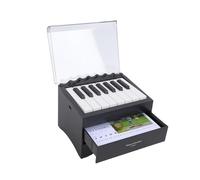 SHUAIGUO Piano Reproducible de 15 Teclas Cajón Decorativo Luz de Teclado Electrónico BT 8 Sonidos Instrumentos Caja Música Escritorio Recargable Portátil Adorno para el Hogar (Negra)