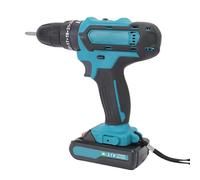 SHUAIGUO Taladro Eléctrico Portátil, Juego de Llaves de Impacto 3 en 1 con Luz LED. Cantidad: 2 Baterías / 6 Brocas Helicoidales para Carpinteros (Enchufe europeo 110-240 V)