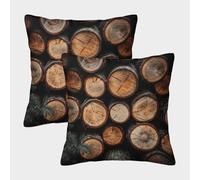 SHUAIOIN Amor Fundas Cojines Antialérgicas 2 Piezas Fuel Woodos Funda De Almohada Poliéster Cuadradas Un Detalle Romántico para La Persona Que Amas 45x45cm