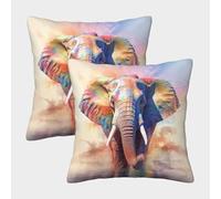 SHUAIOIN Amor Fundas Cojines Antialérgicas 2 Piezas Pachydermos Funda De Almohada Poliéster Cuadradas Un Detalle Romántico para La Persona Que Amas 40x40cm