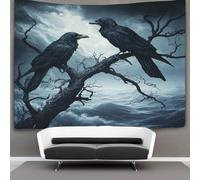 SHUAIOIN Cuervos Estampado 3D Tapices Accesorios Divisor De Habitaciones Tapiz De Pared Paño De Pared Decoración Del Hogar, Decoración De Recámara Tapiz 130cmx150cm