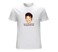 SHUANG YUE David Hasselhoff Changed My Life Mens T Shirt T-Shirt White S