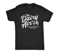 SHUANG YUE Men's The Dairy Air Where All Cow Farts Come from Tshirt Funny Moo Butt Graphic T-Shirt Balck T-Shirt Black XL