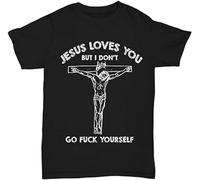 SHUANG YUE Otis Driftwood Jesus Love You BUT I Don't GO FCK Yourself T-Shirt Black T-Shirt Black M